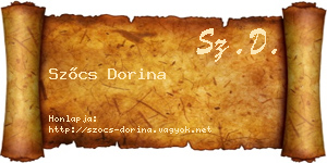 Szőcs Dorina névjegykártya