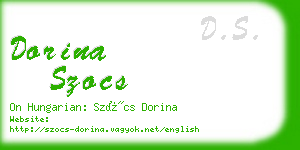 dorina szocs business card